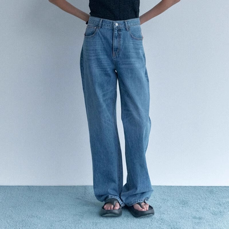 Low Women's Jeans 2026 New Spring and Autumn High-Waisted Straight-Leg Pants Slimming Wide-Leg Pants Floor-Length Casual Pants Low Women's Jeans 2026 New Spring and Autumn High-Waisted Straight-Leg Pants Slimming Wide-Leg Pants Floor-Length Casual Pants