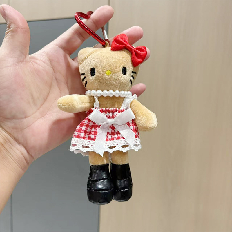 长腿kitty毛绒挂件配饰可爱kt猫玩偶公仔书包挂饰钥匙扣棉花娃娃|undefined