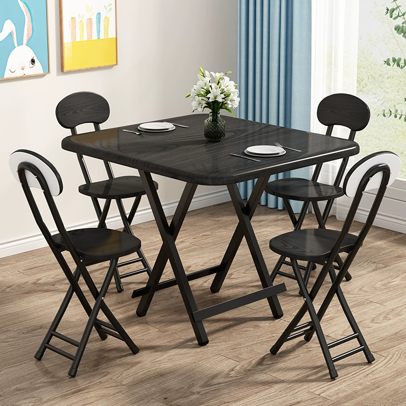 Складной стол Простой арендуемый домашний стол Домашний портативный обеденный стол Круглый стол на открытом воздухе маленький квадратный стол