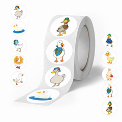 500張新型貼紙卷卷貼可愛鴨子塗鴉貼紙汽車行李箱水杯卷卷貼批發