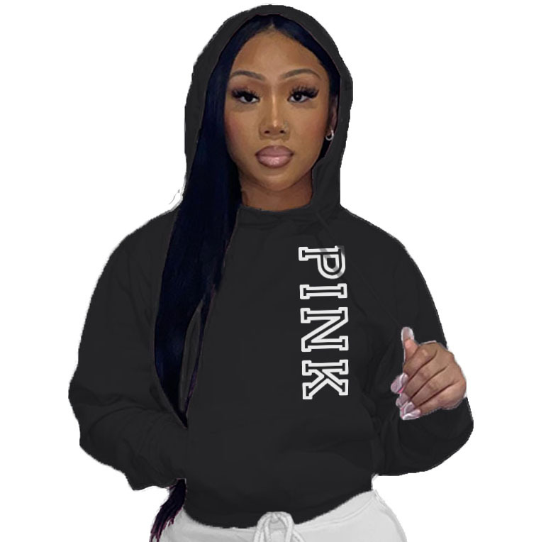 Felpa con cappuccio casual larga stampata da donna, taglia comoda, autunno e inverno, N8888P5A_voghion.com