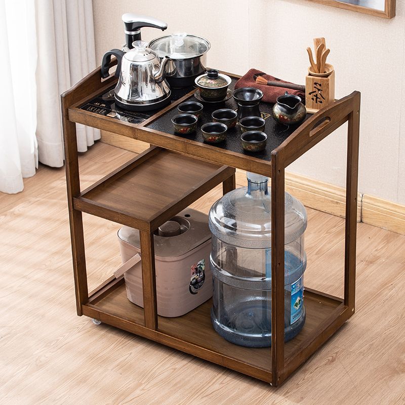 Carcasa de té móvil, mesa de té, sala de estar para el hogar, gabinete de té, juego de bandeja de té integrado de agua multifuncional, juego de té simple