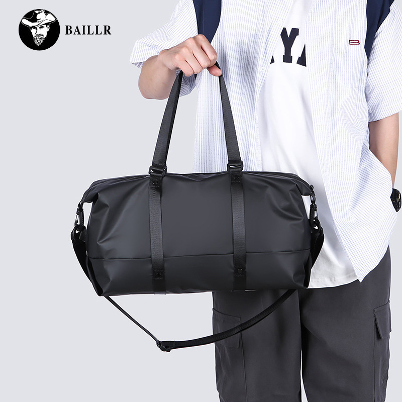 Business Travel Simple Hand Luggage Bag Going Out Fashionable Solid Color Travel Bag Large Capacity Oxford Cloth Shoulder Bag for Men