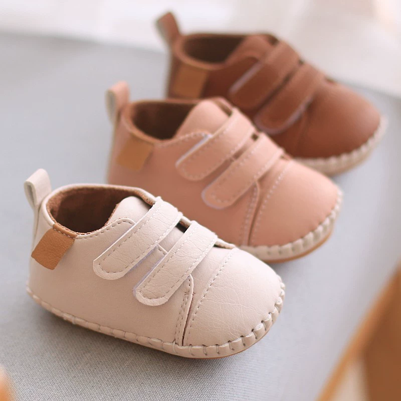 Весенняя и осенняя детская маленькая кожаная обувь нескользящая мягкая подошва 0-1 год женская обувь 6-12 месяцев
