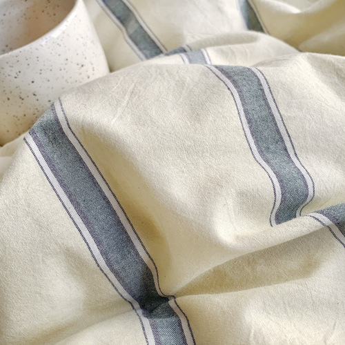 Type A Japanese-style dyed washed cotton bed four-piece set pure cotton 100 striped quilt cover sheet three-piece fitted sheet set