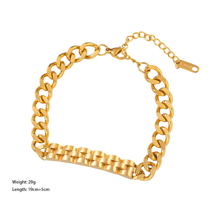 Edelstahl 304 18 Karat Vergoldet Elegant Retro Überzug C-Form Einfarbig Armbänder Ohrringe Halskette display picture 2