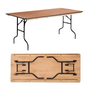 Rectangular round wooden folding table outdoor portable folding table folding leg dining table banquet tables and chairs wholesale