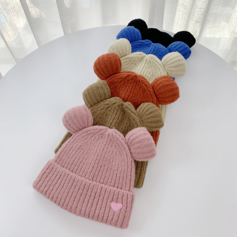 Mujeres Casual Estilo De Dibujos Animados Forma De Corazón Color Sólido Sin Alero Gorro De display picture 1