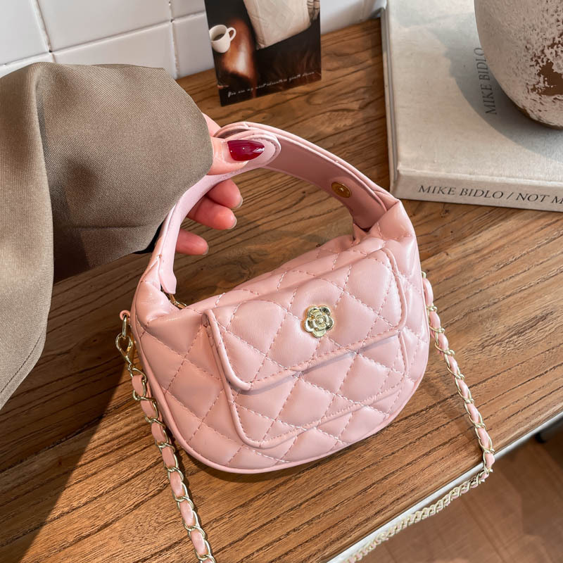 Pequeño viento de fragancia personalidad de diamante pu bolso de mano de mujer otoño 2026 nuevo estilo versátil bolso de hombro de mujer