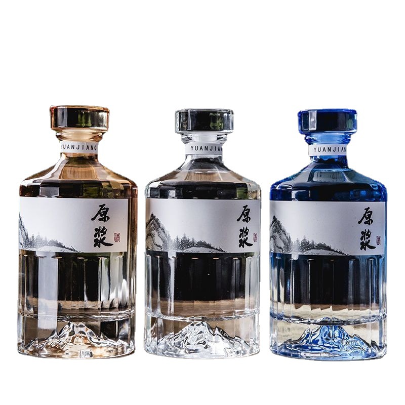 玻璃白酒瓶空瓶家用密封酒瓶一斤装透明酒瓶晶白料玻璃酒瓶批发