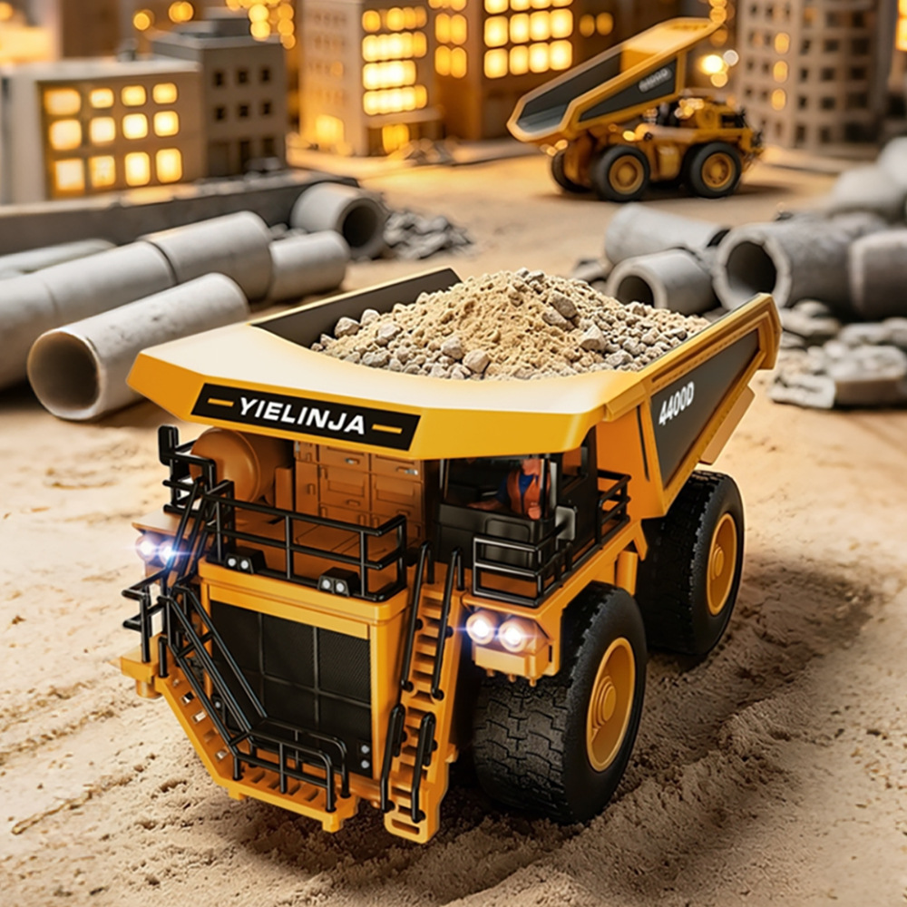 Excavadora de juguete con control remoto, camión volquete de aleación, bulldozer para niños, Amazon