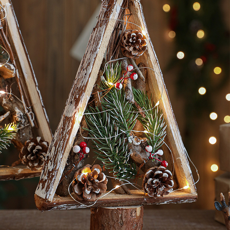Nuevos adornos de Navidad transfronterizos adornos de árbol de Navidad de madera escritorio decoración de ventanas de decoración de Navidad props de escena