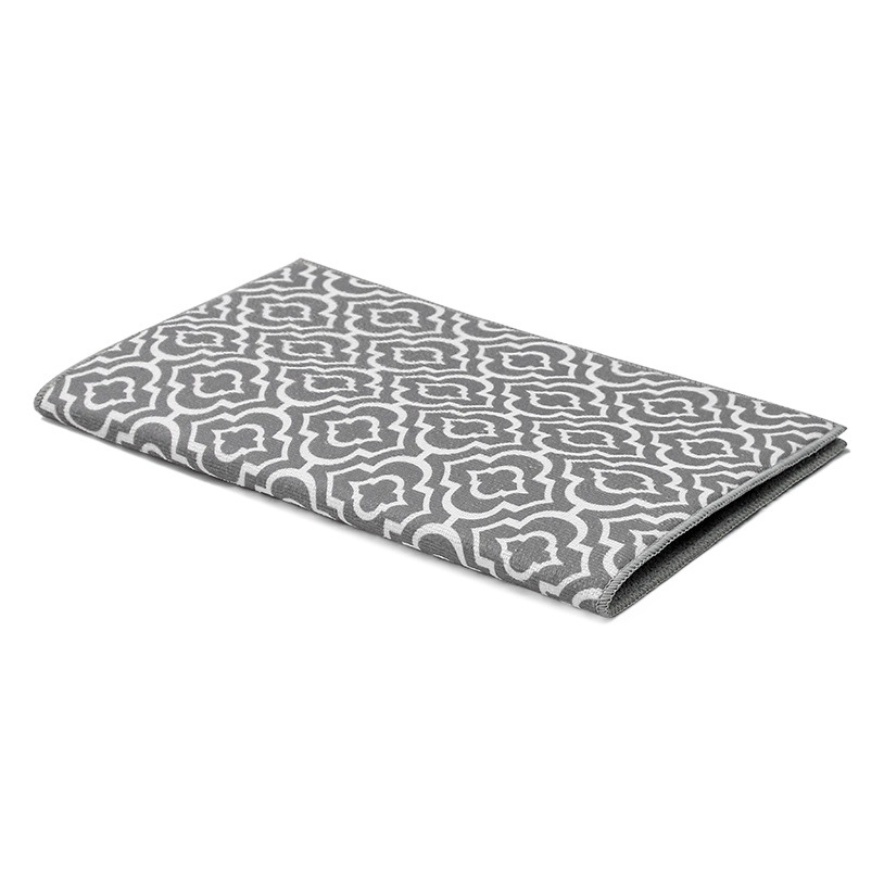 Alfombrilla absorbente gris para comercio electrónico transfronterizo con inserto de esponja, alfombrilla de microfibra para drenaje, mantel individual, venta al por mayor directa de fábrica.