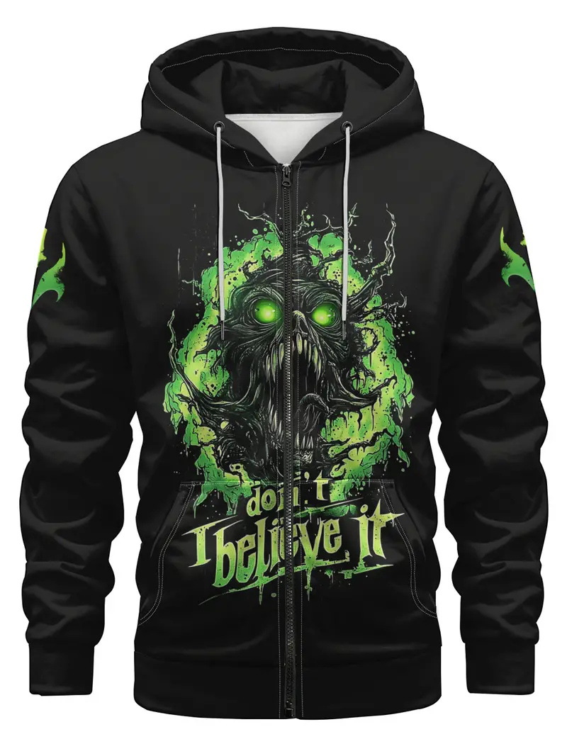 Fábrica al por mayor impresión digital 3D nuevo suéter con capucha chaqueta de suéter de pareja europea y americana serie de calavera MF08