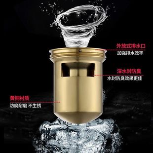 All-Copper Thickened Anti-Odor Floor Drain for Washing Machine, Insect-Proof Bathroom, Kitchen Sewer Stainless Steel Floor Drain