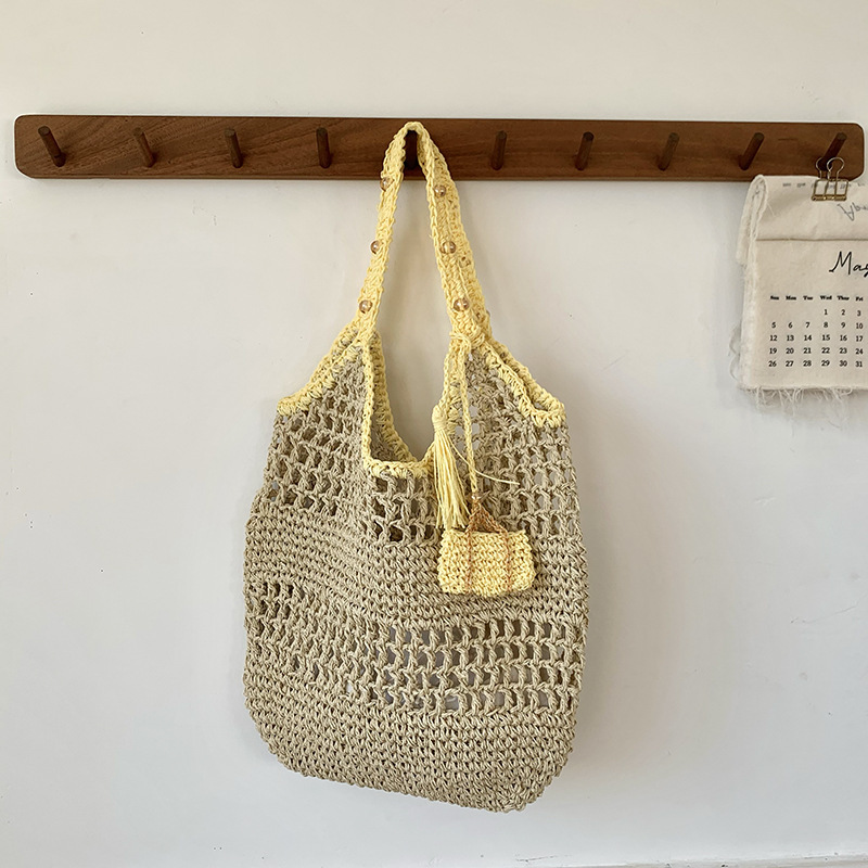 新しい小さな新鮮な中空織り感わら織りファッションイントレンドレディースバッグショルダーバッグハンドバッグ|undefined