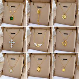 【通体钛钢】几何星球个性极简风炉内真金项链女ins网红锁骨链