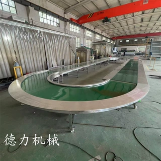 水果托盘输送机360度环形传送带展厅旋转式输送线行李箱输送设备