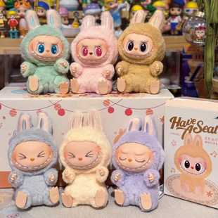 Bubble Mart Blind Box Goods Labubu Labu Second Generation Party Vinyl Face Plush Hand-made Fashionable Pendant