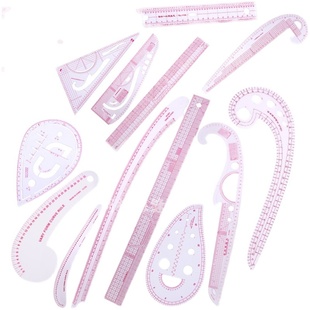 ♔ Clothing Grading Ruler Set, Multi-Functional Cutting Ruler, Straight Ruler, Curve Ruler, Pattern Making and Clothing Making Professional Ruler Design Engineer