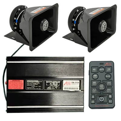 Car horn/tweeter 400W vehicle-mounted loudspeaker alarm - as7200d-2-host-unit-a-set-of-12v-square-speakers