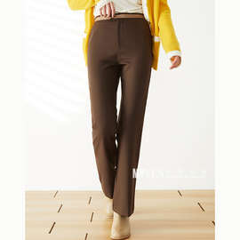 高腰垂感直筒裤女2025春秋季新款显瘦窄版休闲裤韩系设计感西裤