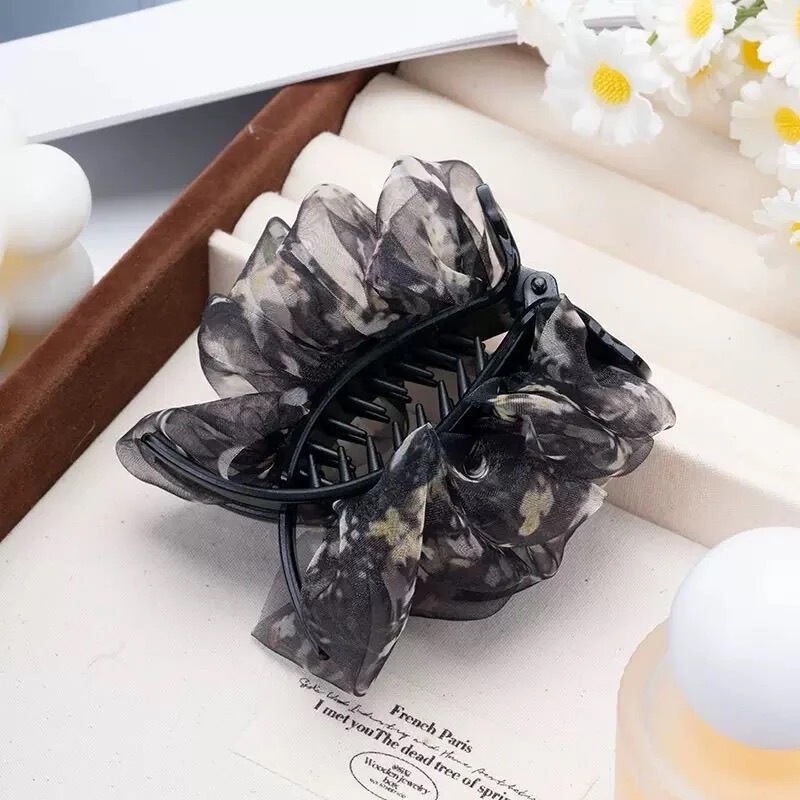 新款超仙发夹组合 小香风精致蝴蝶结发饰 高级感盘发抓夹头饰合集|undefined