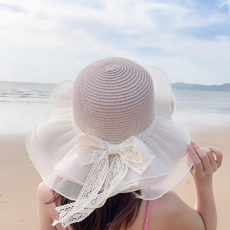 대형 메쉬 보우 핑크