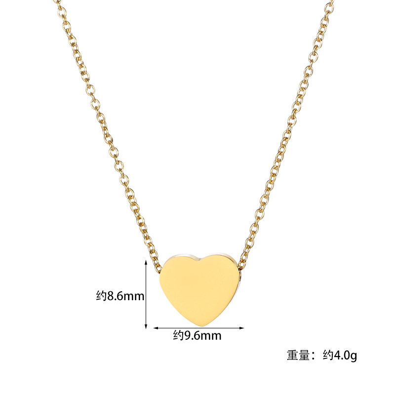 Peach Heart Necklace Female Titanium Steel Simple Personality Pendant Clavicle Chain display picture 1