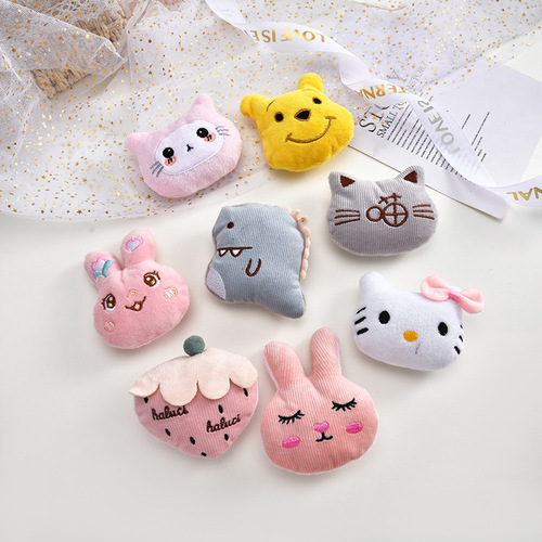 Cartoon cotton-filled bear doll plush brooch material handmade DIY hairpin felt bag accessories accessories