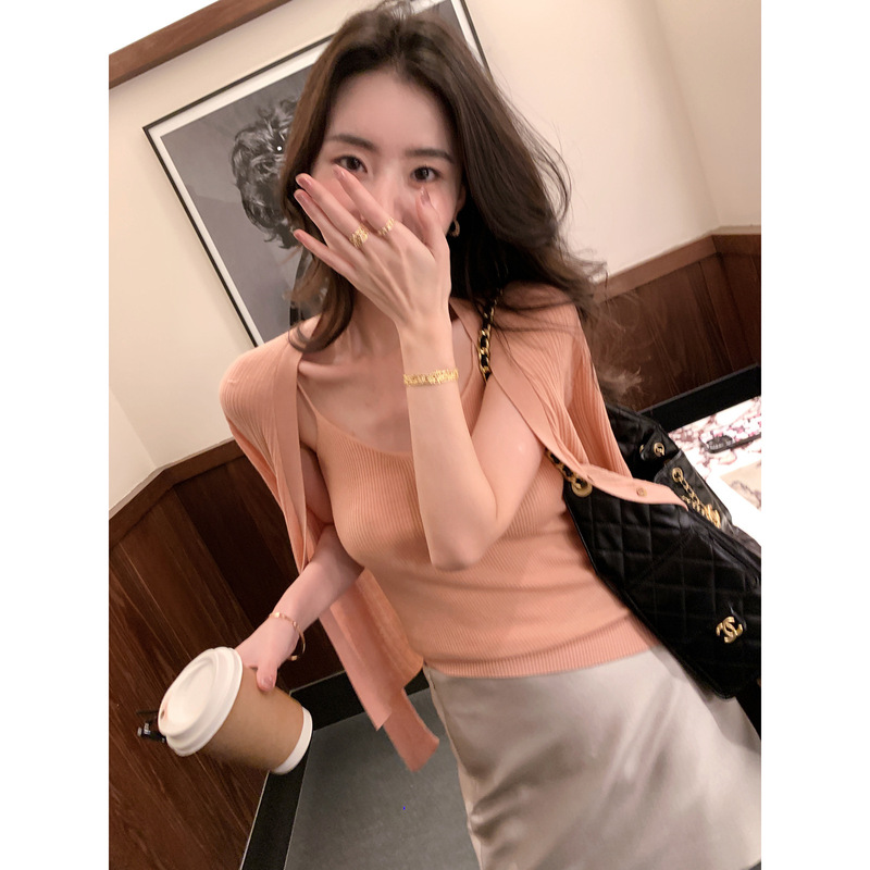 LICKYSENIOR 多色入！水溶羊毛 creamy套装气质开衫吊带两件套|undefined