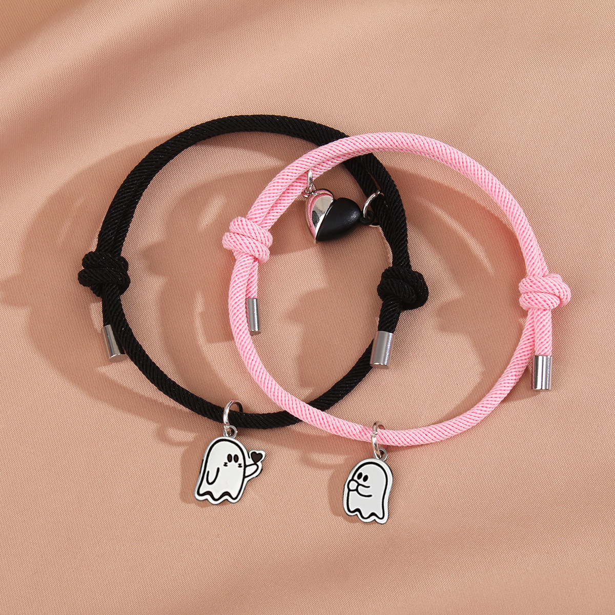 15g Weight 304 Stainless Steel Pendant Material Drawstring Bracelets Classification rope Chain Material 1 Set Quantity Casual, Daily Occasion 304 Stainless Steel, rope Material Halloween Festival Geometric, ghost, Heart Shape Pattern Couple Gender Asymmetrical Design Simple Style, Classic Style Style Simple Style Classic Style Geometric Ghost Heart Shape 304 Stainless Steel Rope String Bracelets Halloween Wholesale 5