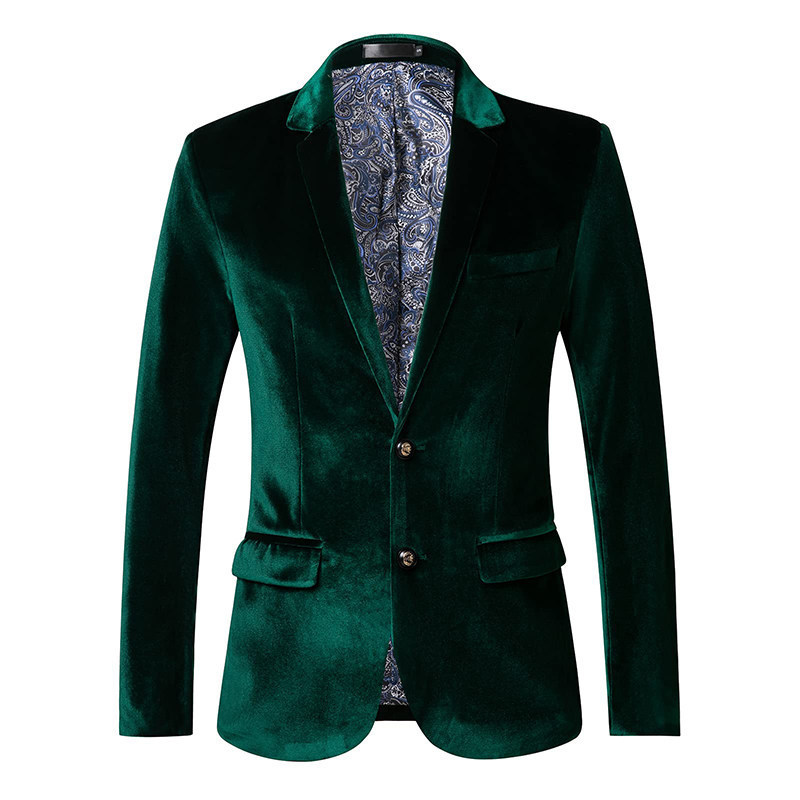 Herren Samt Sakko Slim Fit Formell Und Freizeit Jacke Elegant_voghion.com