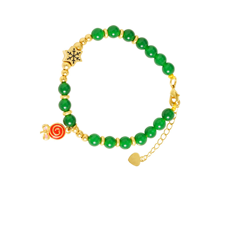 Nuevo estilo chino de oro vietnamita goteo de aceite Lollipop de color copo de nieve jade pulsera nicho alto nivel de fábrica de joyería al por mayor