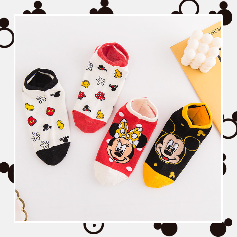 Socks women's short socks cute cartoon mouse cotton socks Japanese Korean ins tide low side College Wind boat Socks wholesale