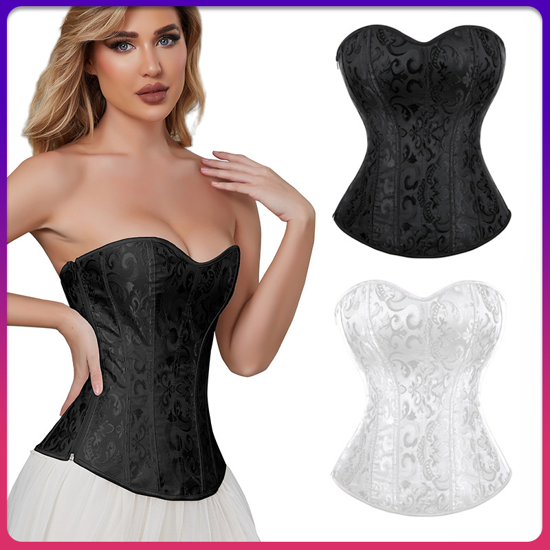 2026 New Corset Dress with Vintage Print, Strapless Hourglass Waist Evening Gown, Outerwear Court-Style Corset 2026 New Corset Dress with Vintage Print, Strapless Hourglass Waist Evening Gown, Outerwear Court-Style Corset