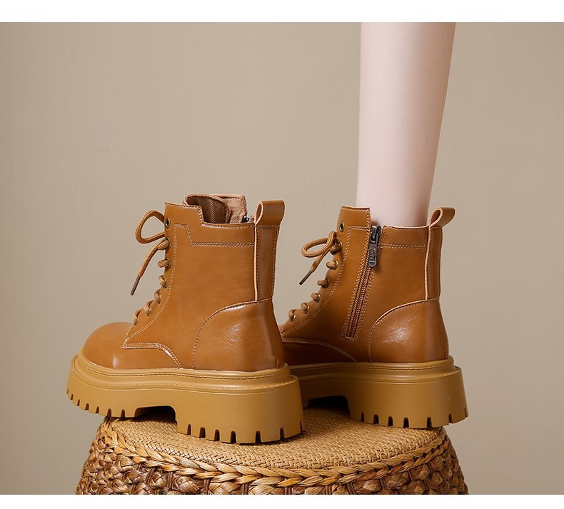 Martin grande in stile britannico per donna 2024, nuovo stile versatile con suola spessa, abbigliamento da lavoro snellente, grandi stivali gialli_voghion.com