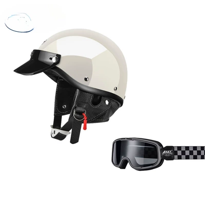 Retro Cruise Motorcycle Women's Electric | Motosiklet dəbilqələri - xs-bright-white-ferris-gray-brown-goggles-free-shipping-by-sf-express