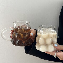 グレープガラス パーソナライズされたコーヒーカップ 耐熱高ホウケイ酸ミルクラテカップ 水カップ ジュースガラス