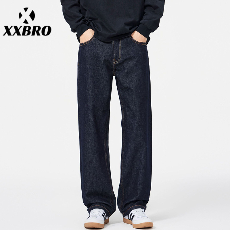 Muxi Clothing # Retro Old Money Style Vintage Wide-Leg Jeans, New Autumn Style Loose Casual Long Pants