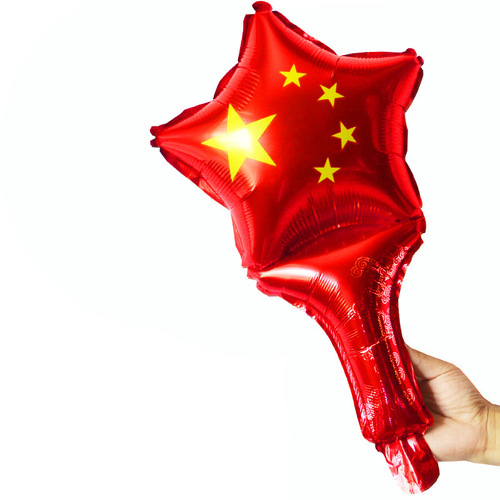 May 1st Labor Day decoration balloon five-pointed star heart-shaped hand-held aluminum film balloon student sports meeting cheering props