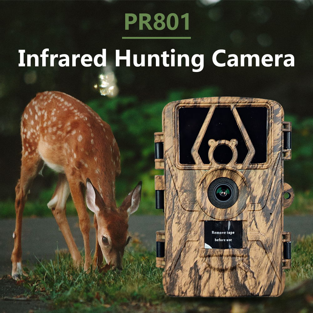 PR801高清8K60MP户外监控摄像头0.2S触发120广角防水红外动物相机