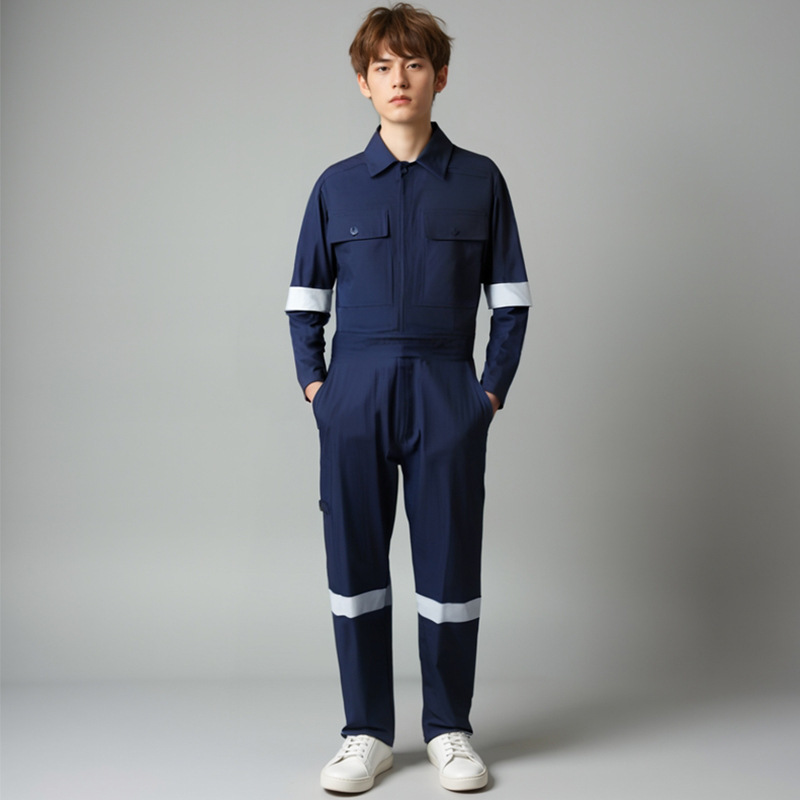 跨境连体工作服男反光全棉煤矿井下船厂船员工装外贸劳保服连体服|undefined