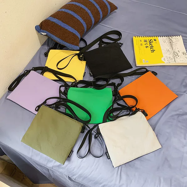 Japanese-style children's minimalist canvas envelope bag for boys and girls, 2026 new casual versatile crossbody small square bag