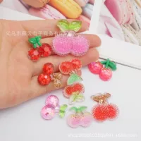 Блестящие аксессуары для DIY из смолы в виде мультяшных вишневых фруктов, клей AB, кремовый клей, украшение для чехла телефона и заколок