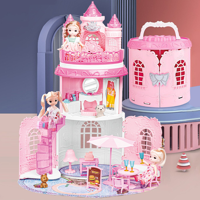 Girls' Toys 6 Princess Series 7 Children's Assembly Castle 3 Years Old and Above 58 Christmas 4 Handmade Dolls
