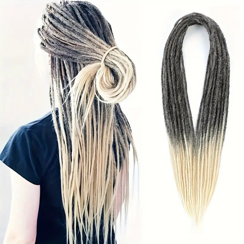 Temu/shein venta caliente pelucas europeas y americanas ganchillo de fibra química pelo dreadlock double trenza sucia trenza sucia de doble cola