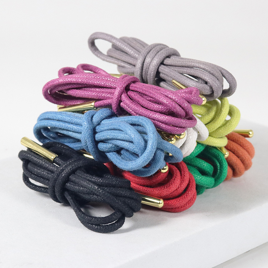 Kurojin redondo de algodón sólido de cera cordón de zapato de 3,5 mm botas Martin botas de cuero botas de herramienta botas accesorios de zapato de cera fina