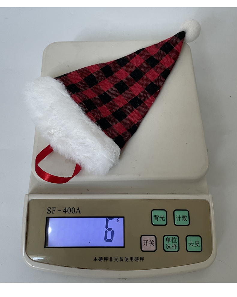 Fashion Style Handmade Craft Christmas Fashion Christmas Hat Plaid Party Tableware Set