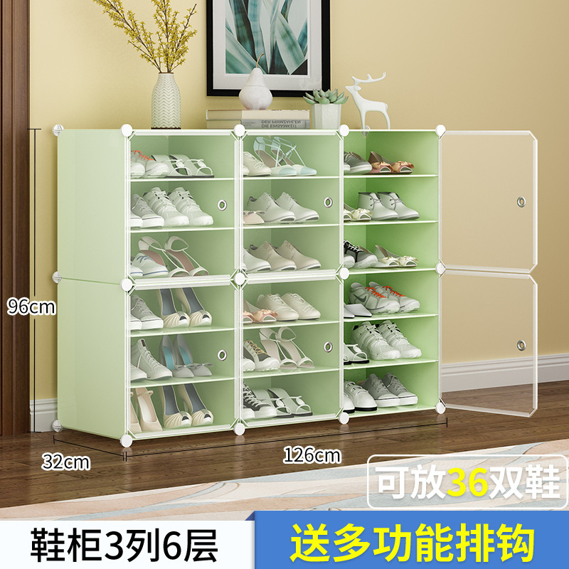 simple estante de zapatos armario de plástico almacenar artefactos a prueba de polvo gran capacidad de ahorro de espacio de montaje de puerta doméstica económica